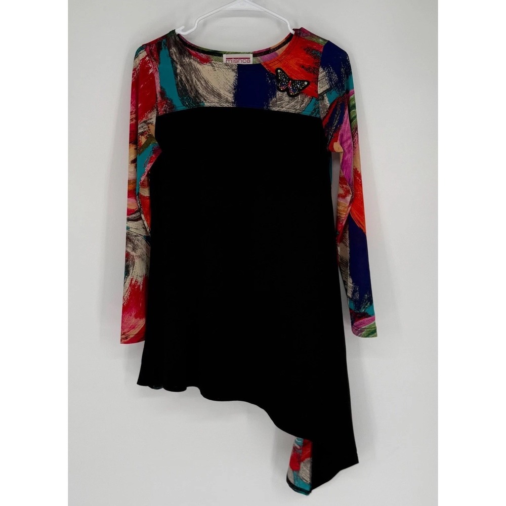 Mishca Dress Women's Small Black‎ Colorful Dopamine Artsy Butterfly Fairy Whimsy